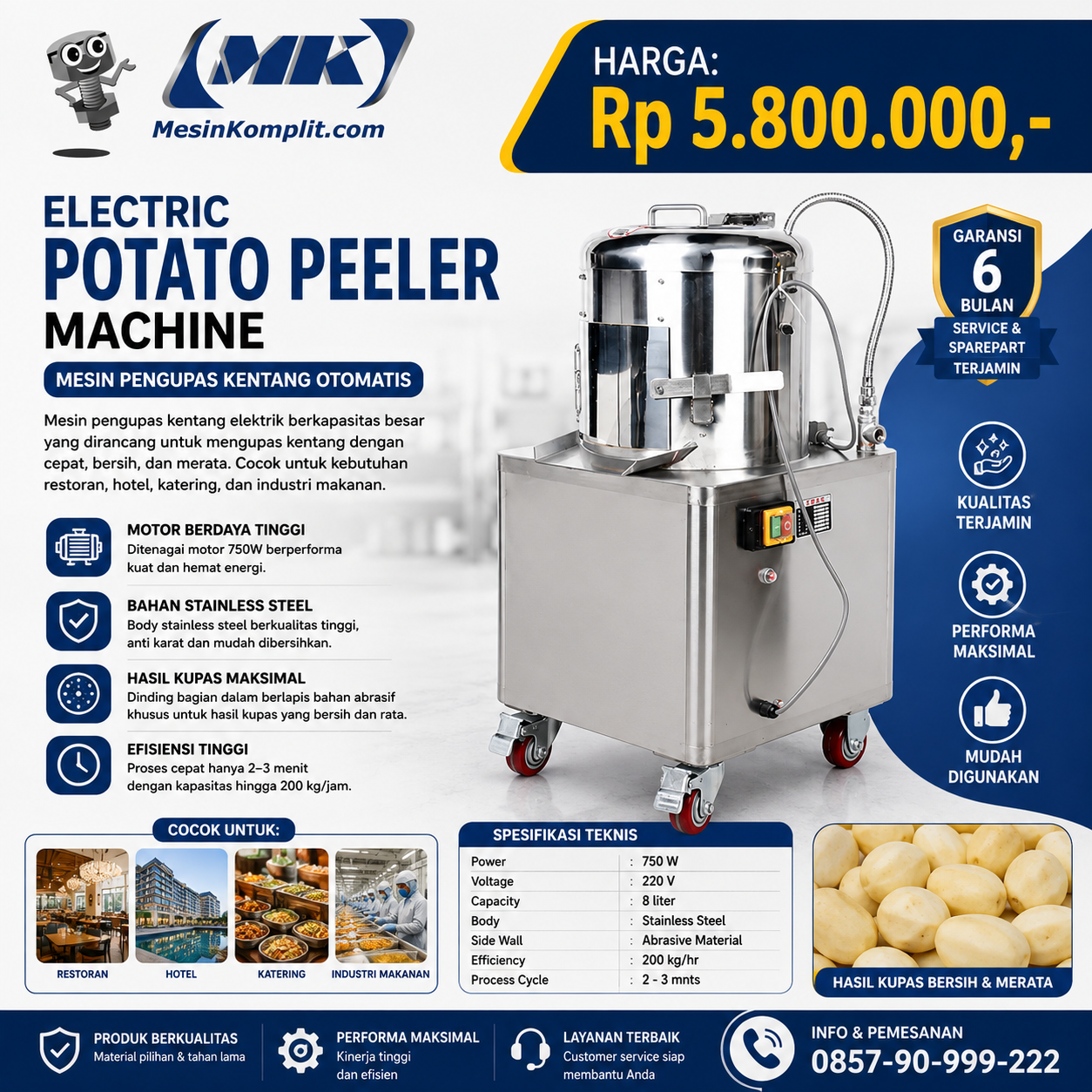 Mesin Pengupas Kentang (R...